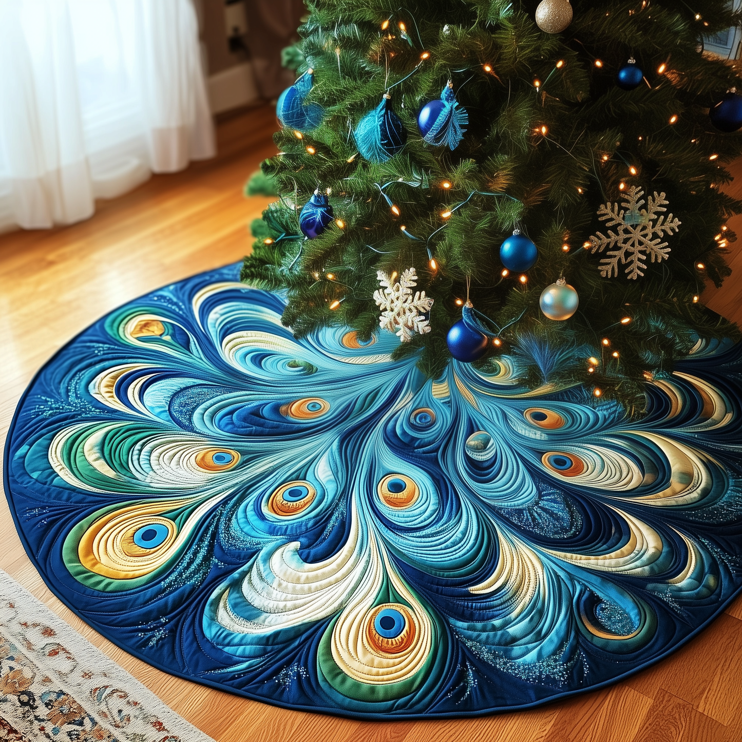 Peacock Quilted Tree Skirt GFTOAB228