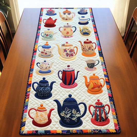 Colorful Teapot Quilted Table Runner GFTOAB253