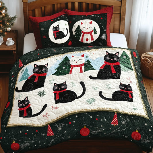 Christmas Cat 3-Piece Quilted Bedding Set GFTOAB305