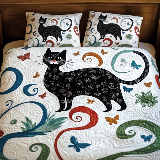 Christmas Cat 3-Piece Quilted Bedding Set GFTOAB306