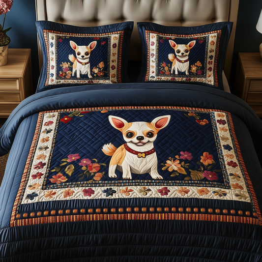 Chihuahua 3-Piece Quilted Bedding Set GFTOAB341