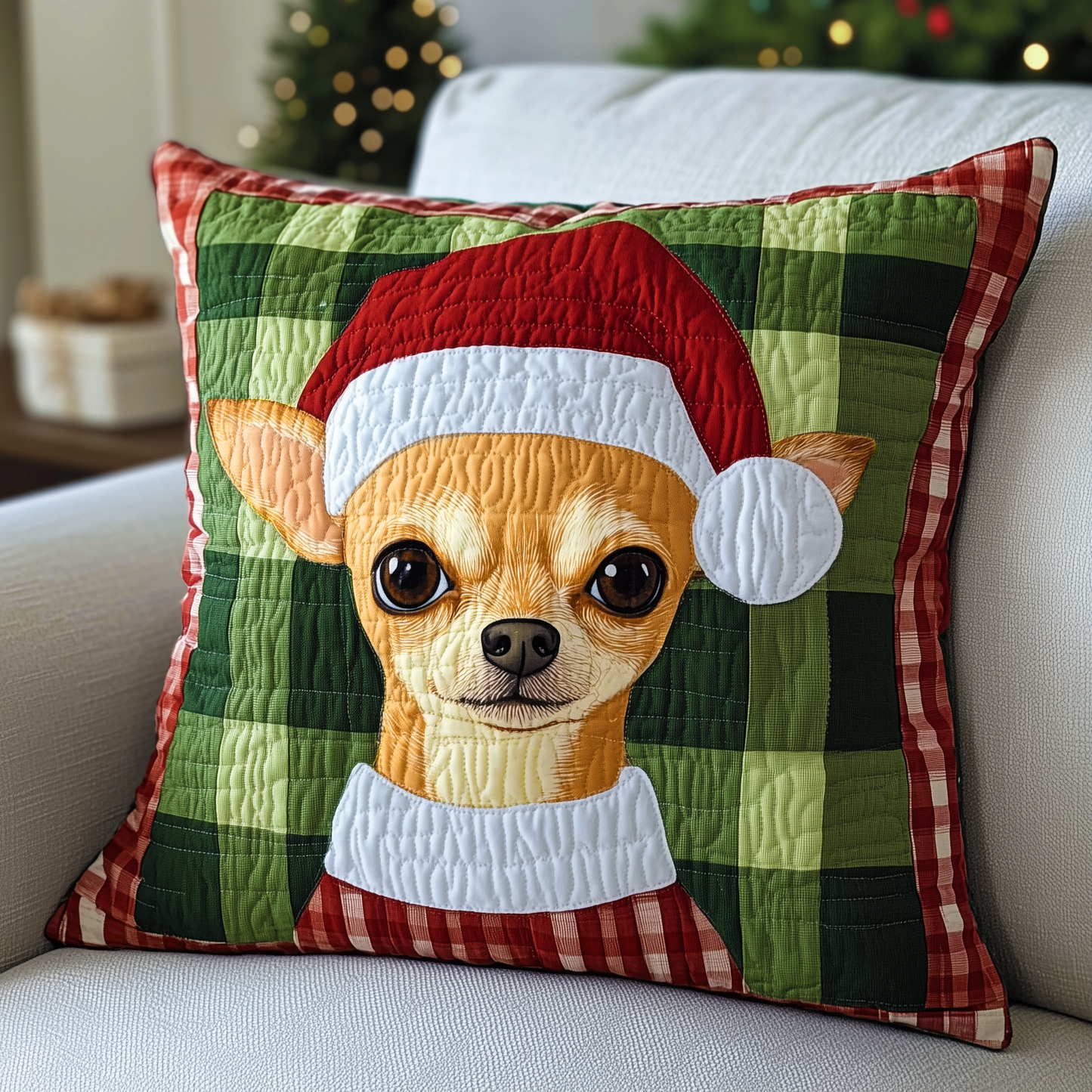 Christmas Chihuahua Quilted Pillow Case GFTOAB360