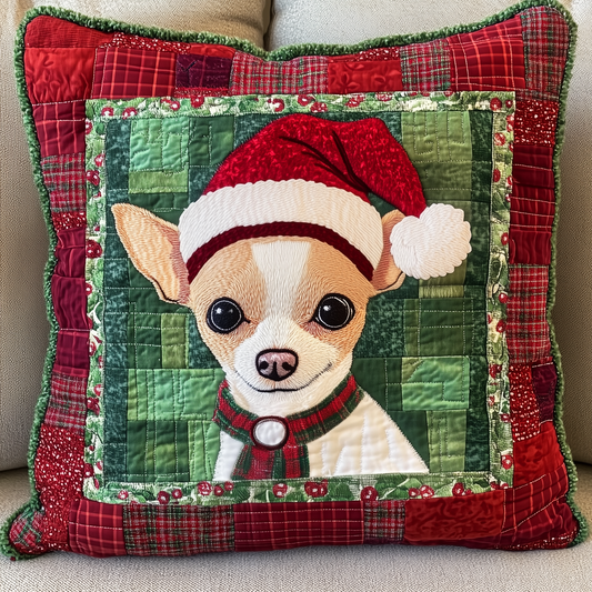 Christmas Chihuahua Quilted Pillow Case GFTOAB363