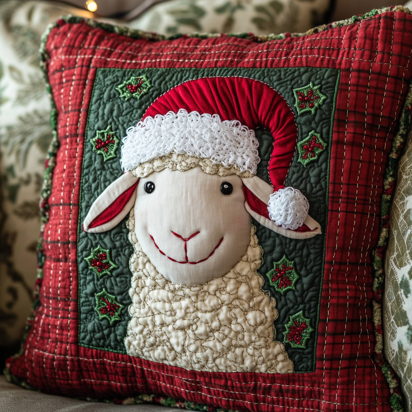 Christmas Sheep Quilted Pillow Case GFTOAB368