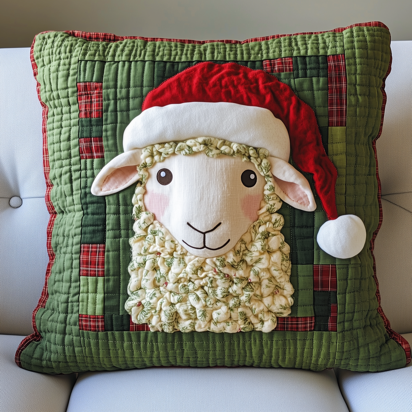 Christmas Sheep Quilted Pillow Case GFTOAB369