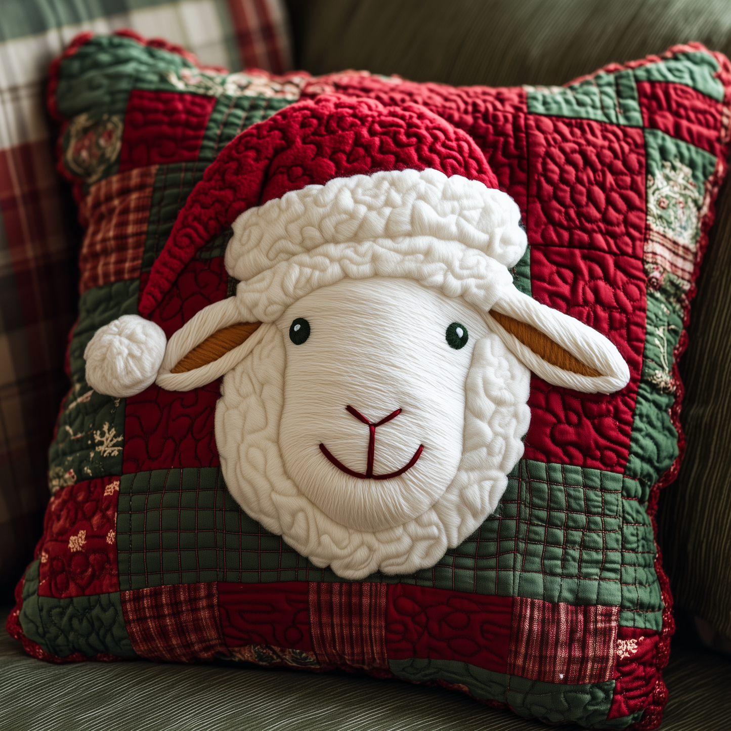 Christmas Sheep Quilted Pillow Case GFTOAB370