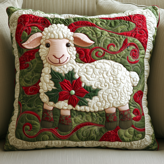 Christmas Sheep Quilted Pillow Case GFTOAB373