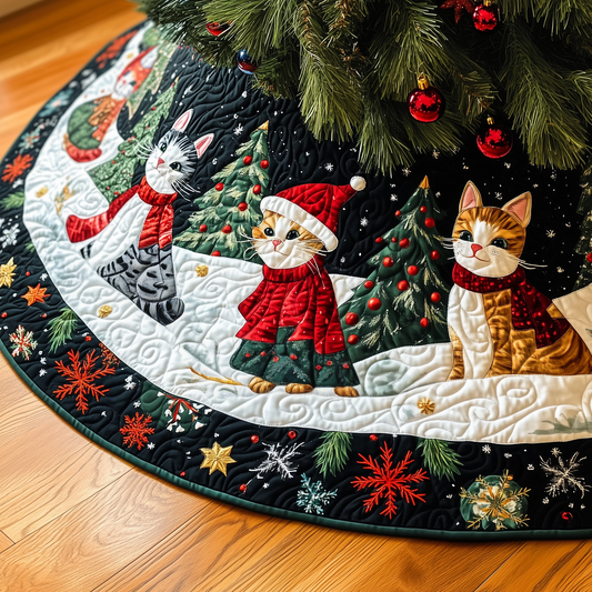 Christmas Cat Quilted Tree Skirt GFTOAB385