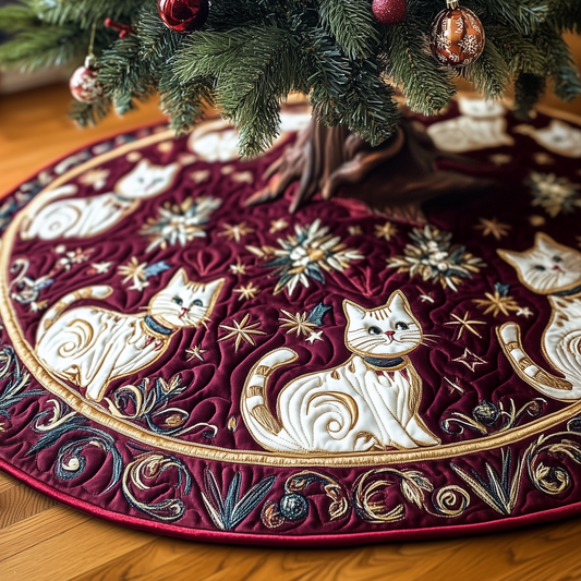 Christmas Cat Quilted Tree Skirt GFTOAB387