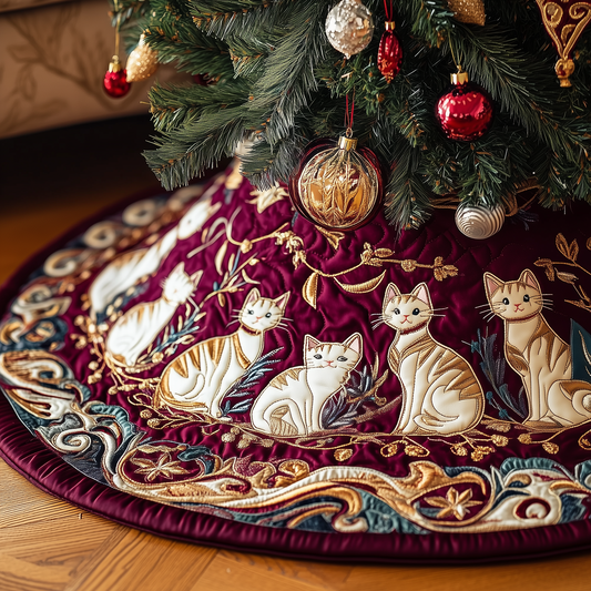 Christmas Cat Quilted Tree Skirt GFTOAB389