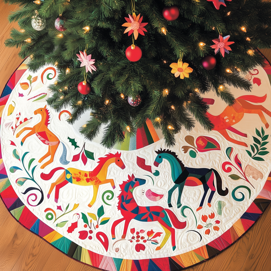 Christmas Horse Quilted Tree Skirt GFTOAB396