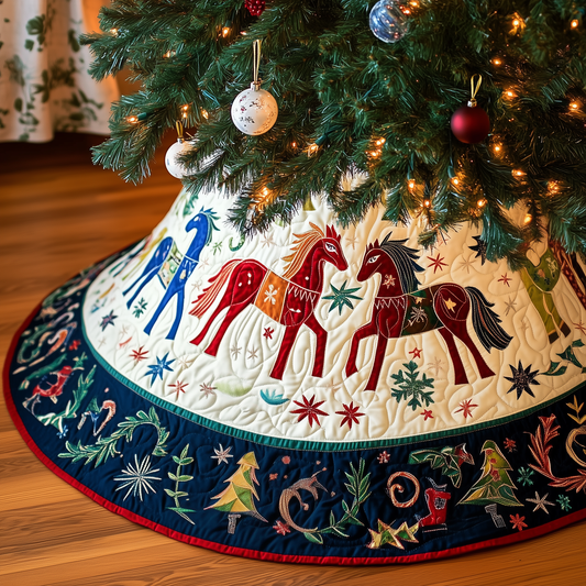 Christmas Horse Quilted Tree Skirt GFTOAB399