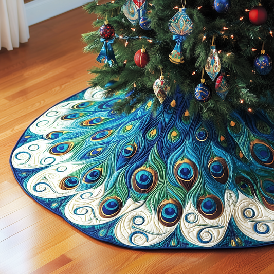 Christmas Peacock Quilted Tree Skirt GFTOAB408