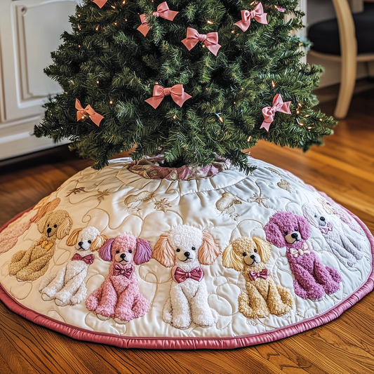 Christmas Poodle Quilted Tree Skirt GFTOAB441