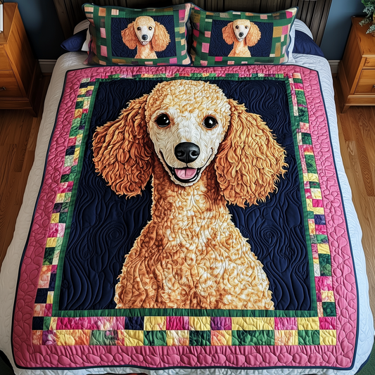 Poodle 3-Piece Quilted Bedding Set GFTOAB465