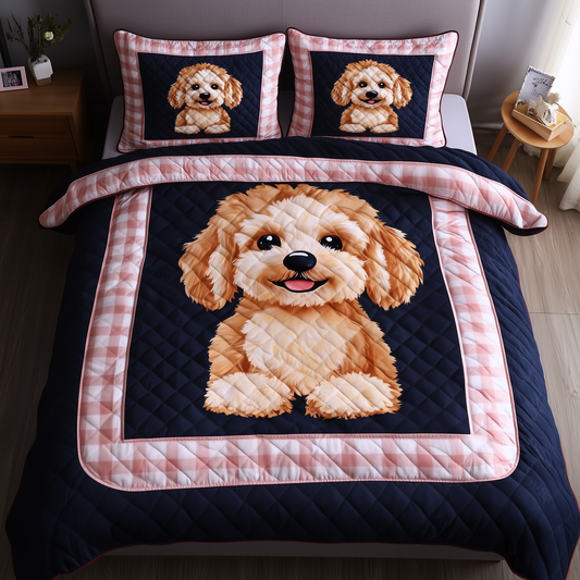 Poodle 3-Piece Quilted Bedding Set GFTOAB466