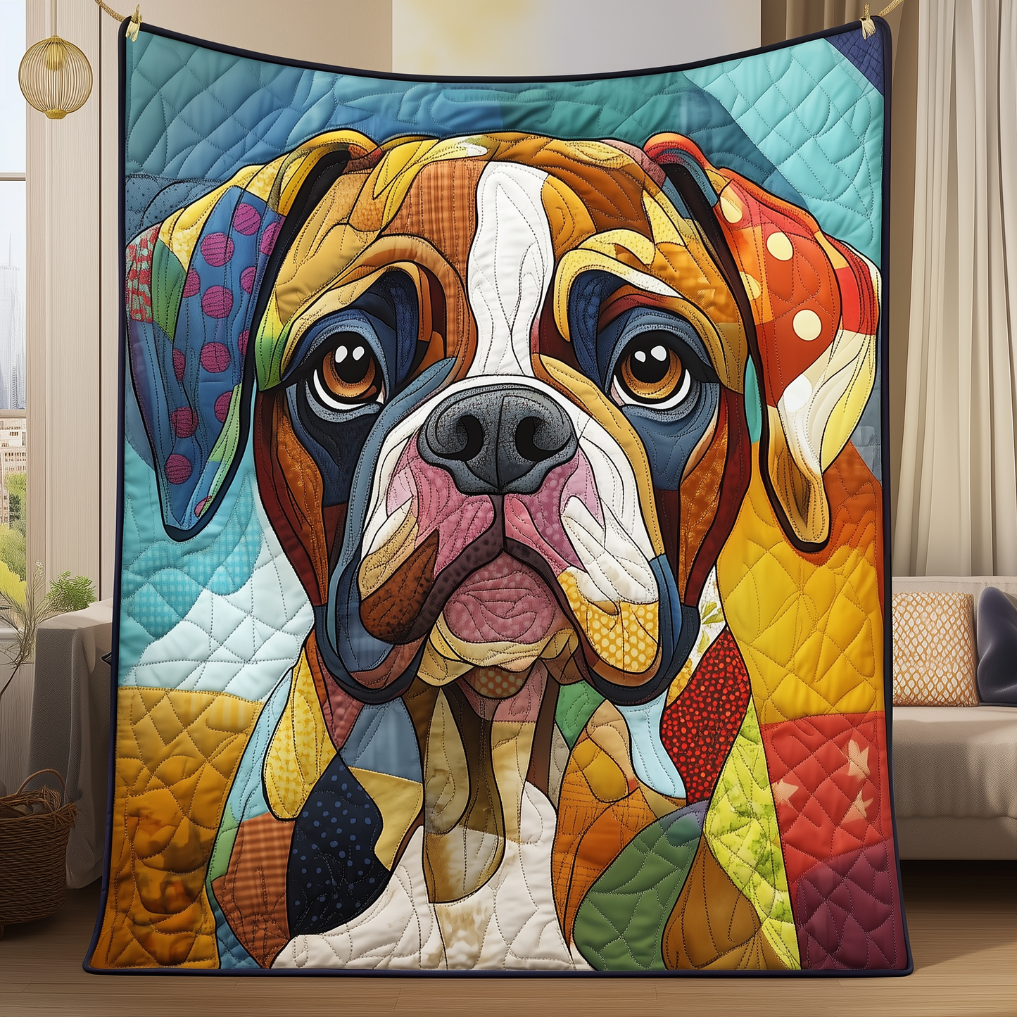 Boxer Dog Quilted Blanket GFTOAB477