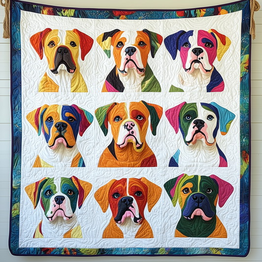 Boxer Dog Quilted Blanket GFTOAB486