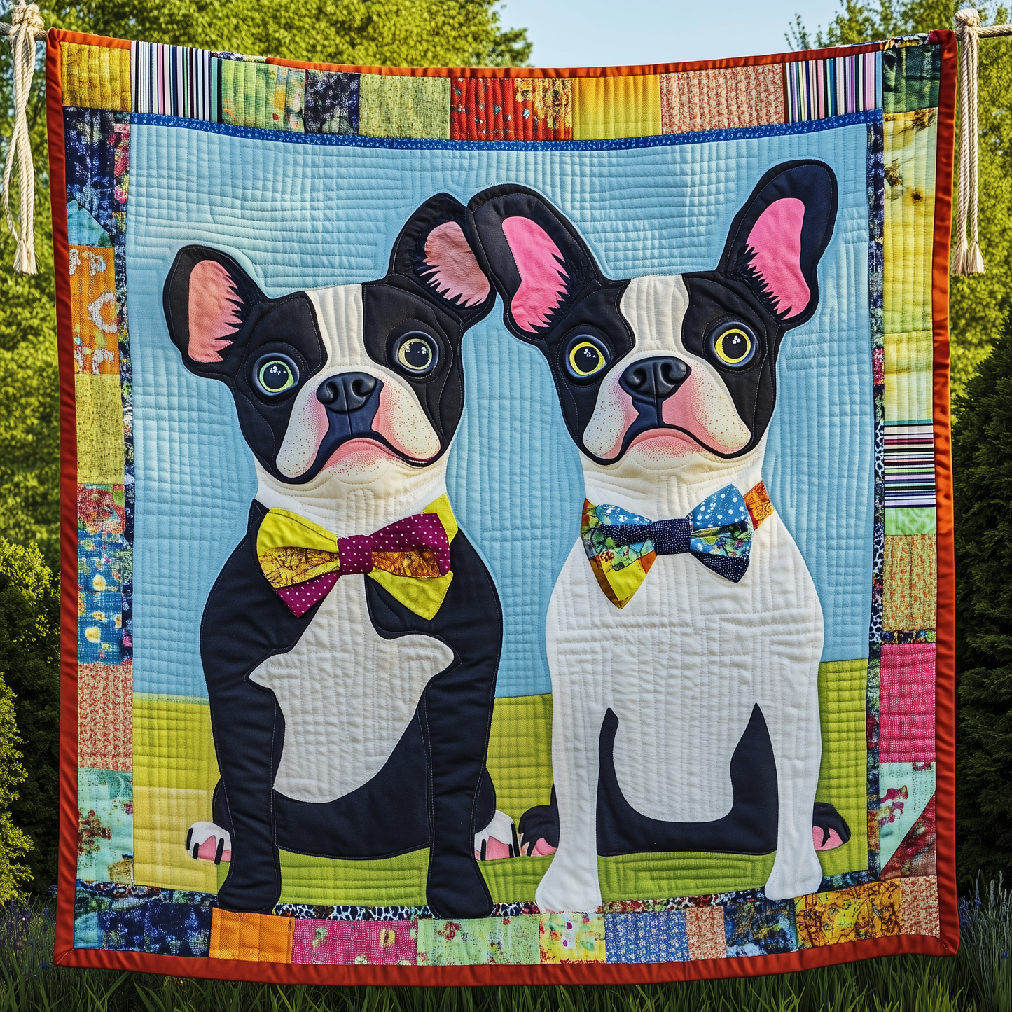 Boston Terrier Quilted Blanket GFTOAB499