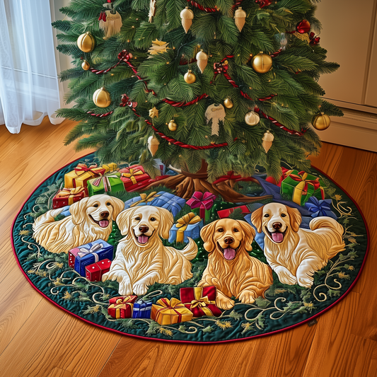 Christmas Golden Retriever Quilted Tree Skirt GFTOAB531