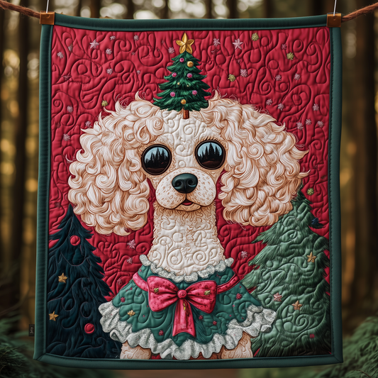 Christmas Poodle Quilted Blanket GFTOAB549