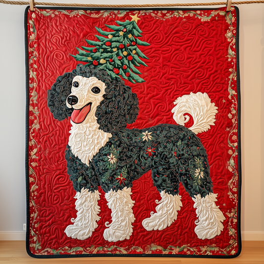 Christmas Poodle Quilted Blanket GFTOAB550