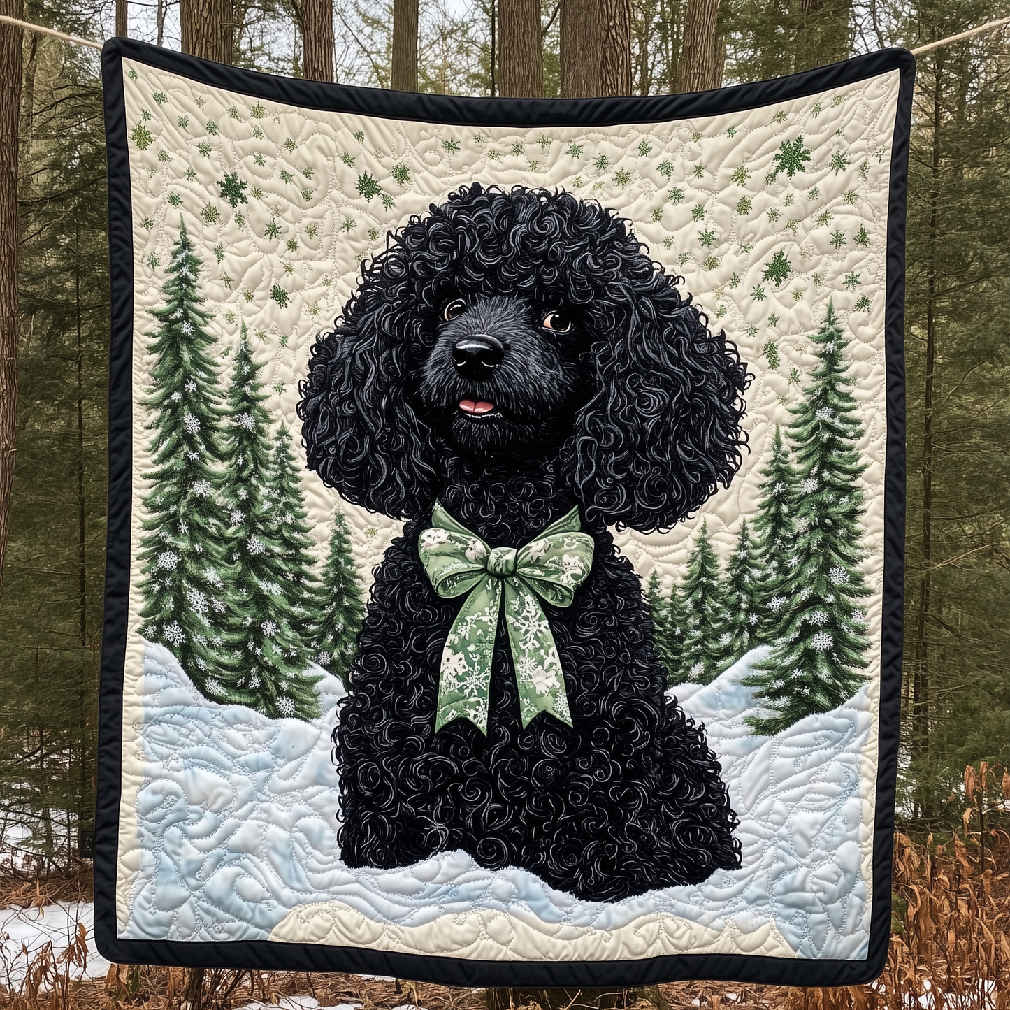 Snow Poodle Quilted Blanket GFTOAB552