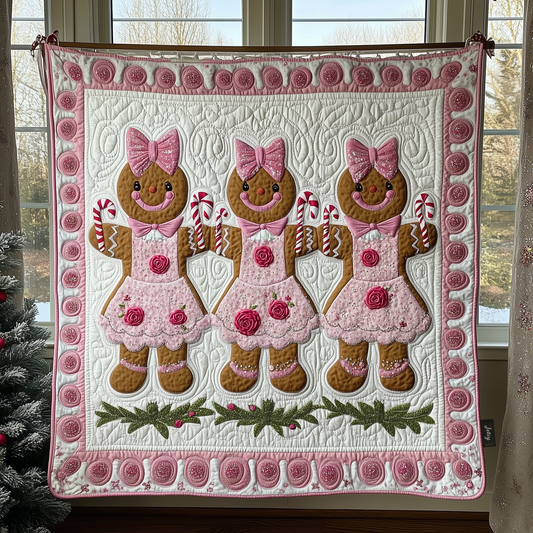 Christmas Gingerbread Man Quilted Blanket GFTOAB614