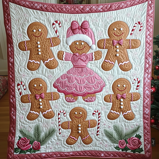 Christmas Gingerbread Man Quilted Blanket GFTOAB615