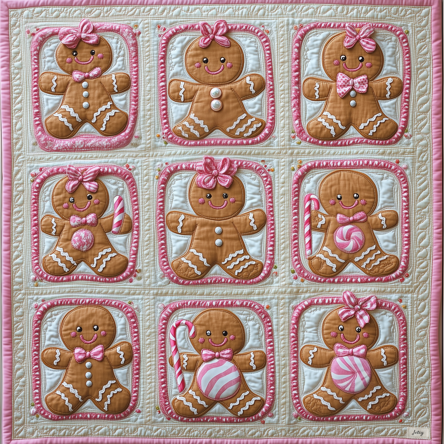 Christmas Gingerbread Man Quilted Blanket GFTOAB616