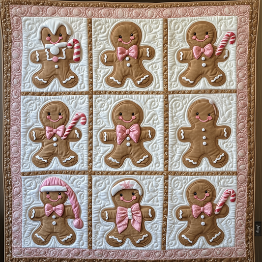 Christmas Gingerbread Man Quilted Blanket GFTOAB617