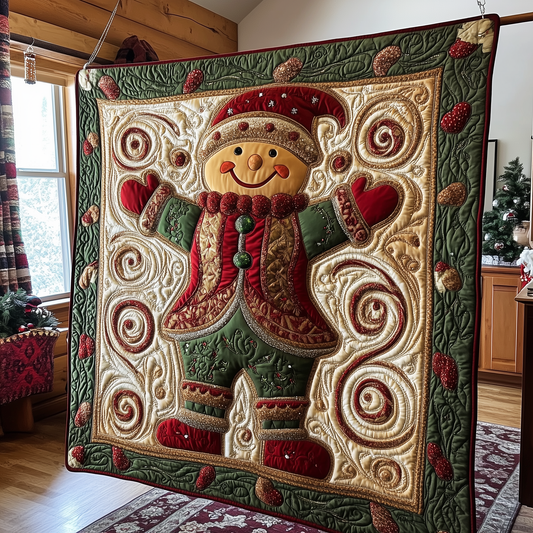 Christmas Santa Gingerbread Man Quilted Blanket GFTOAB621