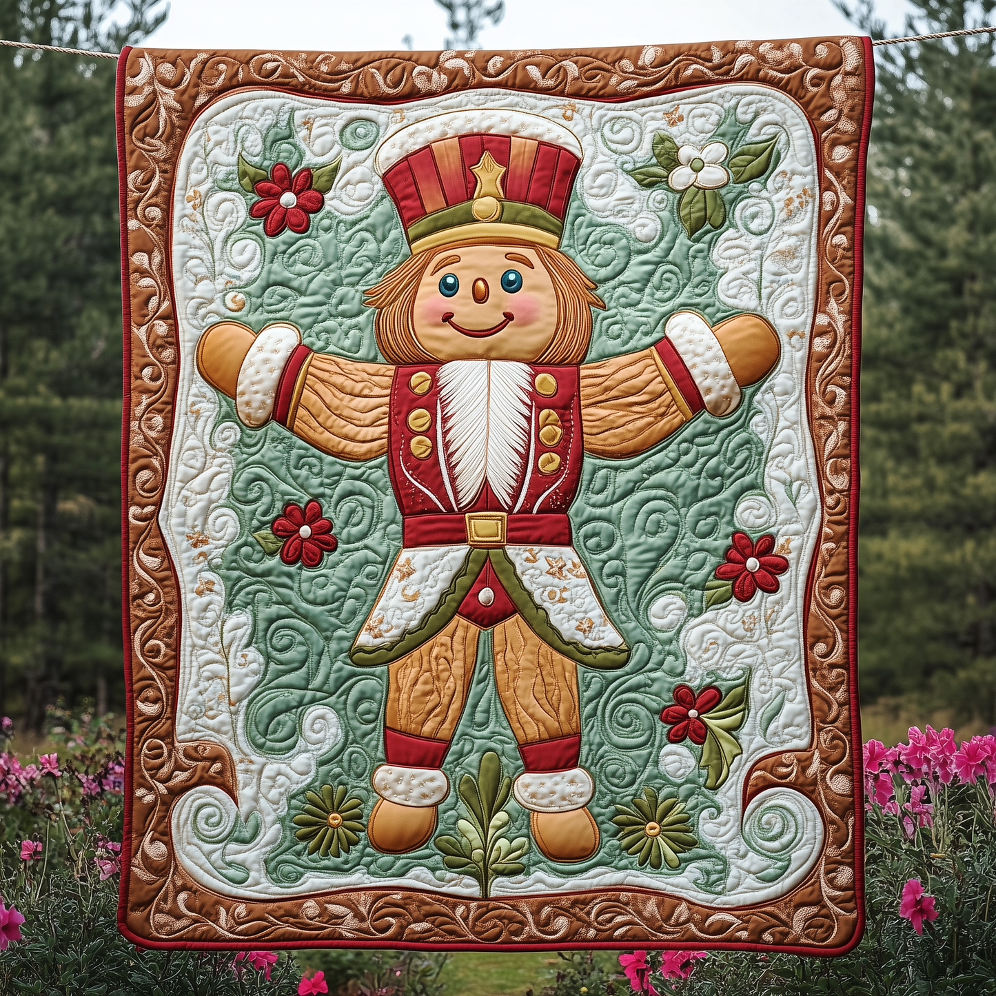 Christmas Nutcracker Gingerbread Man Quilted Blanket GFTOAB624