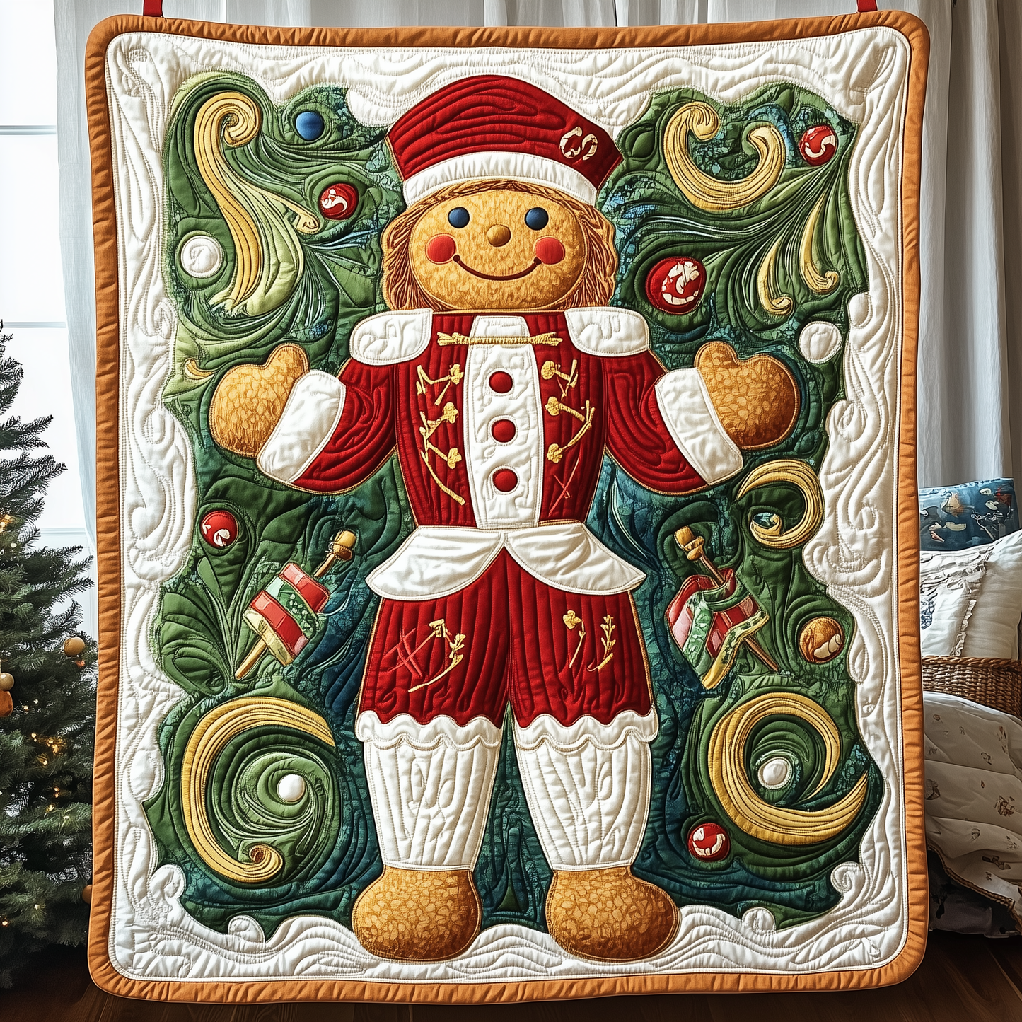 Christmas Nutcracker Gingerbread Man Quilted Blanket GFTOAB626