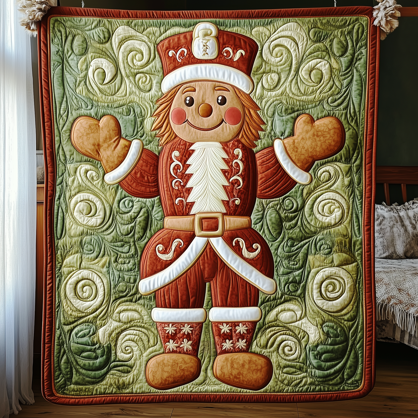 Christmas Nutcracker Gingerbread Man Quilted Blanket GFTOAB629