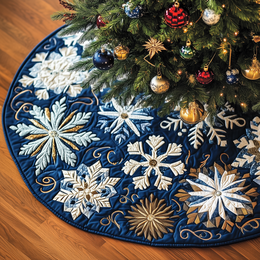 Christmas Snowflakes Quilted Tree Skirt GFTOAB630