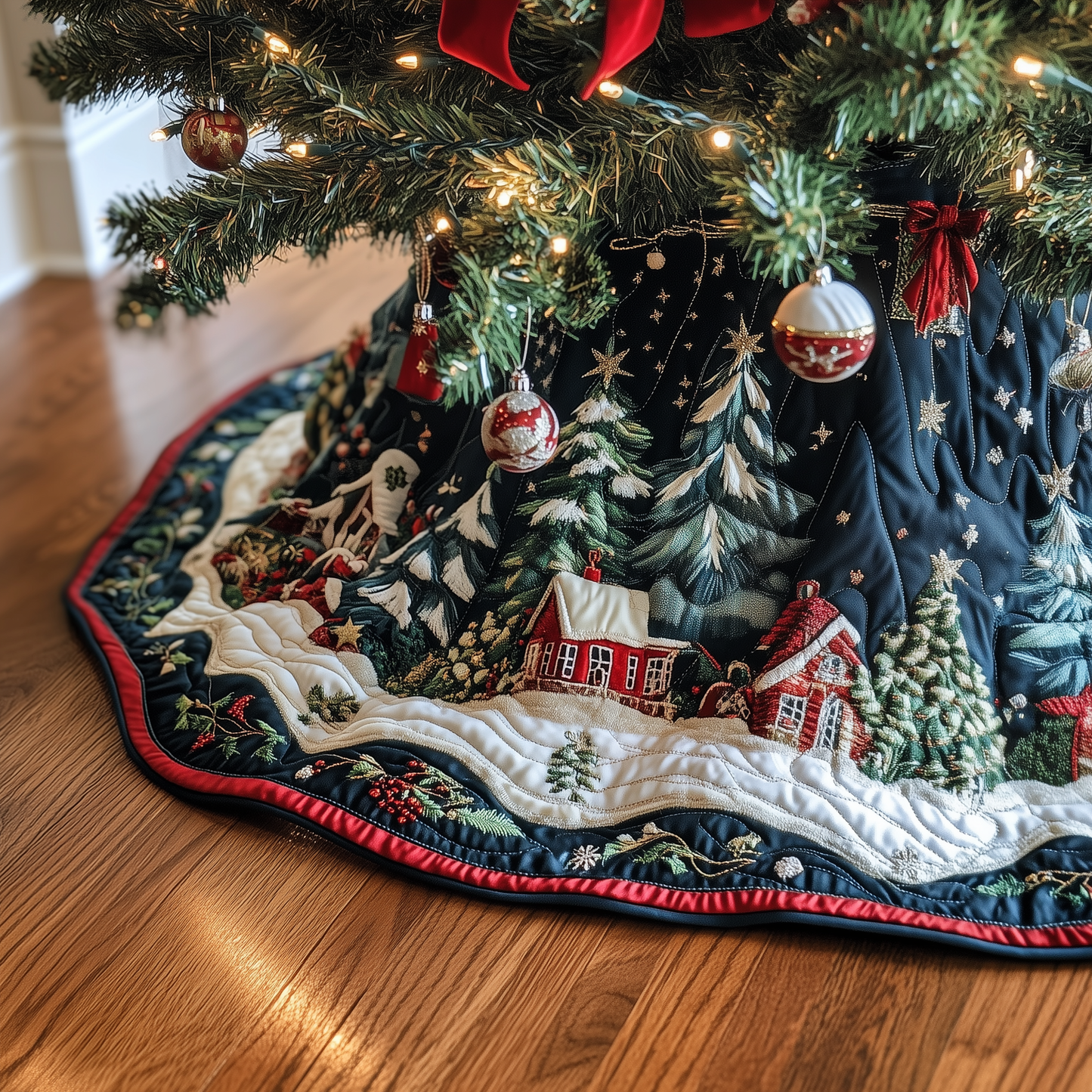 Christmas Winter Wonderland Quilted Tree Skirt GFTOAB638