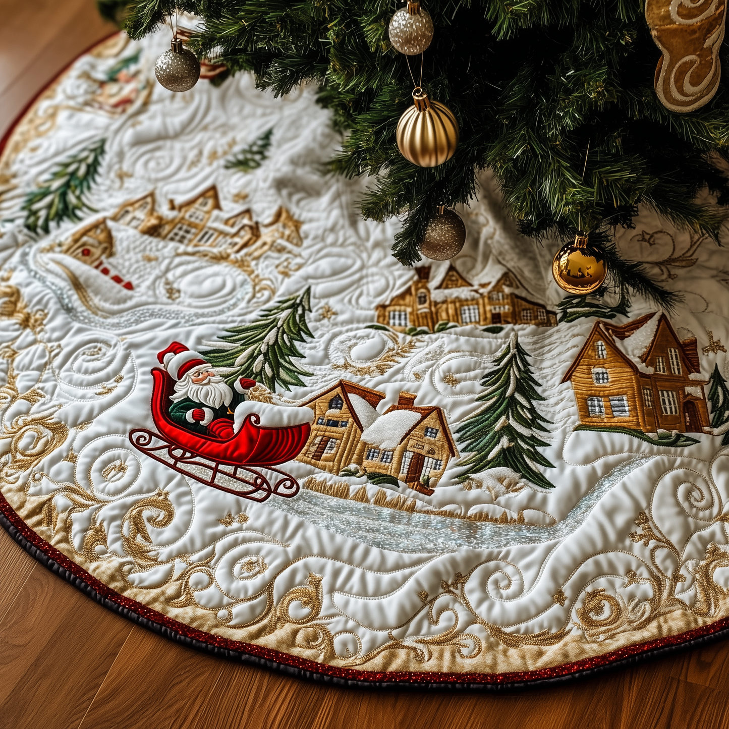 Christmas Winter Wonderland Quilted Tree Skirt GFTOAB640