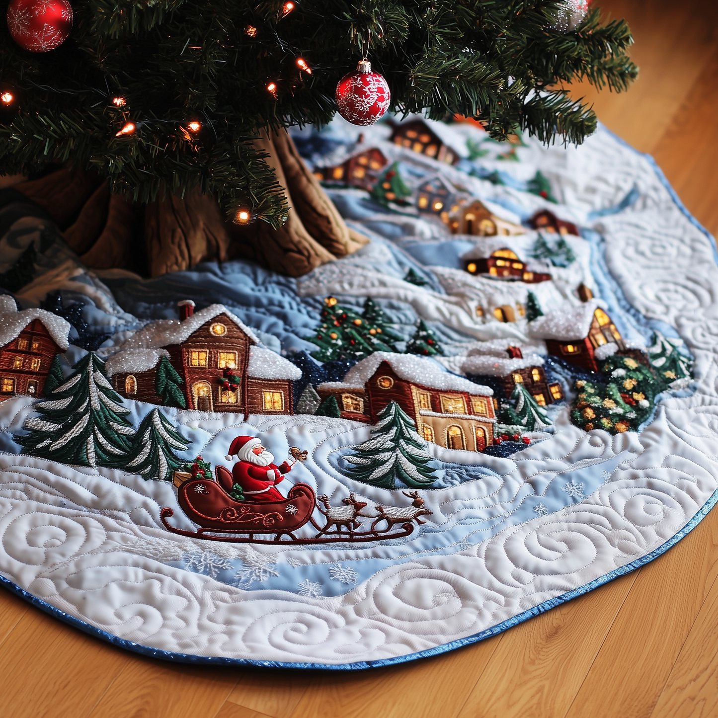 Christmas Winter Wonderland Quilted Tree Skirt GFTOAB641