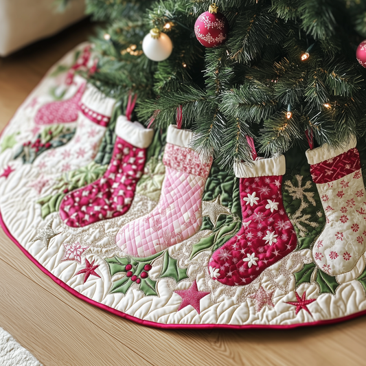 Christmas Stockings Quilted Tree Skirt GFTOAB655