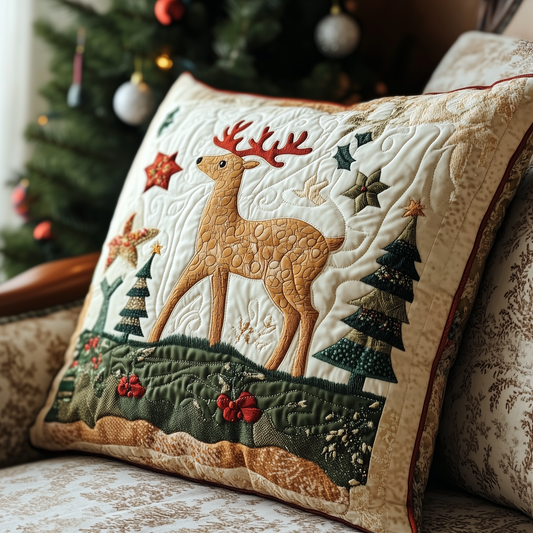 Christmas Reindeer Cookies Quilted Pillow Case GFTOAB677