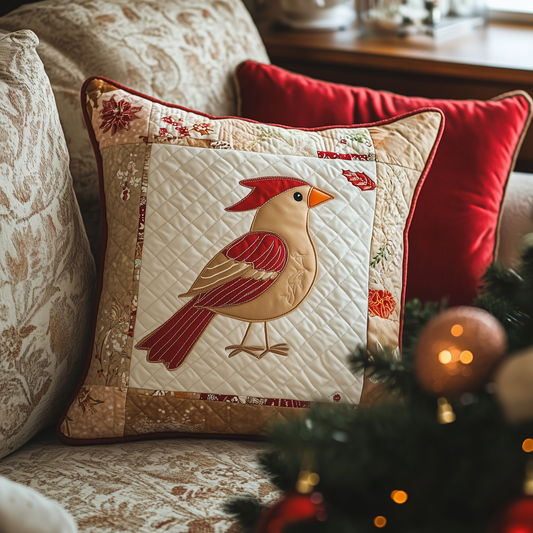 Christmas Cardinal Cookies Quilted Pillow Case GFTOAB680