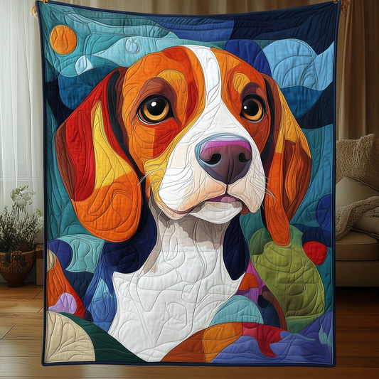 Colorful Beagle Quilted Blanket GFTOAB755