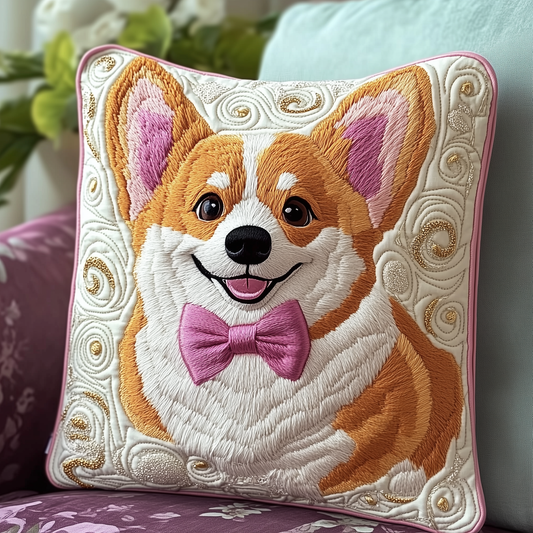 Adorable Corgi Quilted Pillow Case GFTOAB759