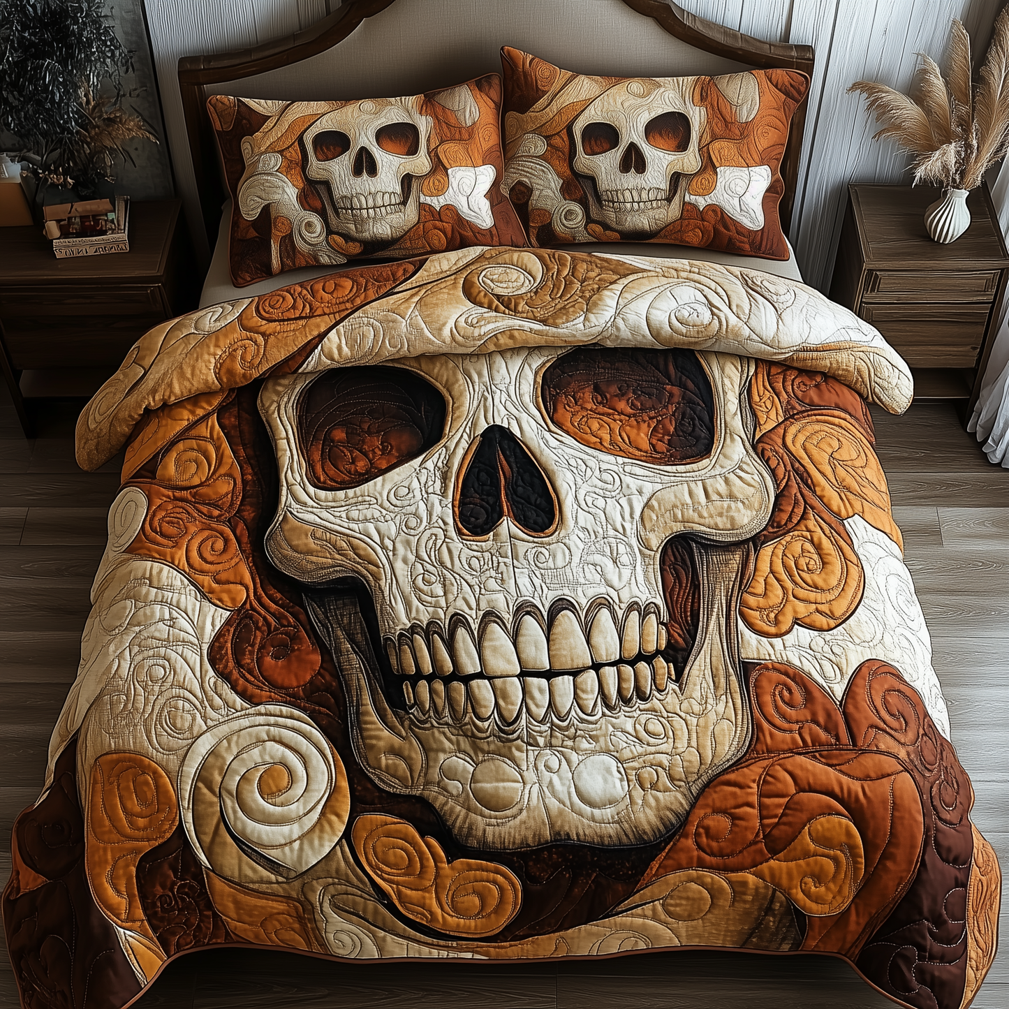 Mystique Skull 3-Piece Quilted Bedding Set GFTOAB774