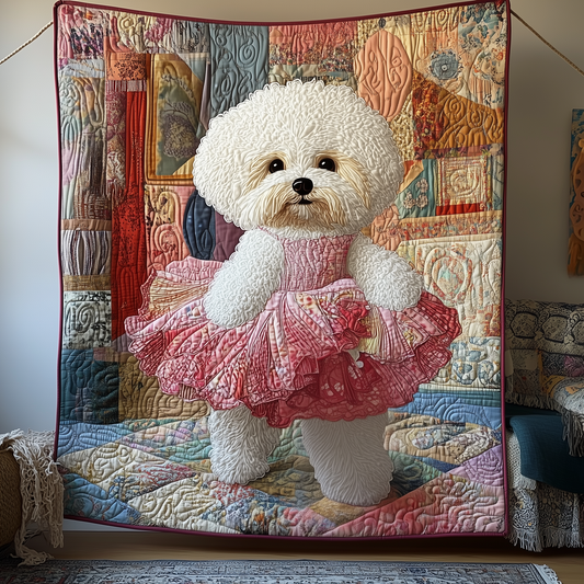 Adorable Bichon Frise Quilted Blanket GFTOAB806