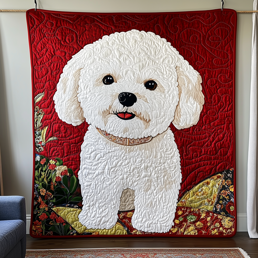 Adorable Bichon Frise Quilted Blanket GFTOAB810