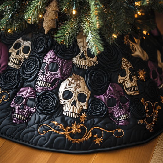 Christmas Skull Quilted Tree Skirt GFTOAB815