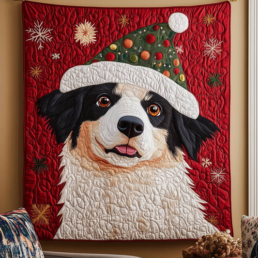 Christmas Border Collie Quilted Blanket GFTOAB834