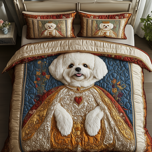 Bichon Frise King 3-Piece Quilted Bedding Set GFTOAB845